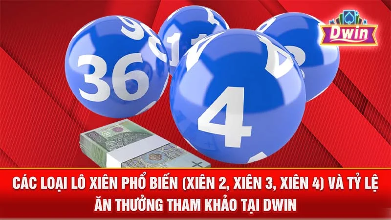 Các loại lô xiên phổ biến (xiên 2, xiên 3, xiên 4) và tỷ lệ ăn thưởng tham khảo tại DWIN.