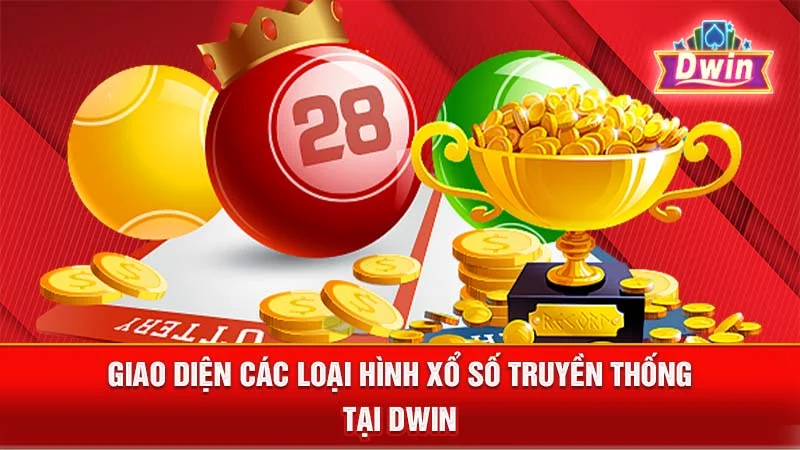 Giao diện các loại hình xổ số truyền thống tại DWIN