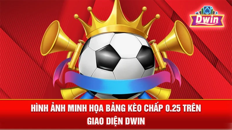 Hình ảnh minh họa bảng kèo chấp 0.25 trên giao diện DWIN.