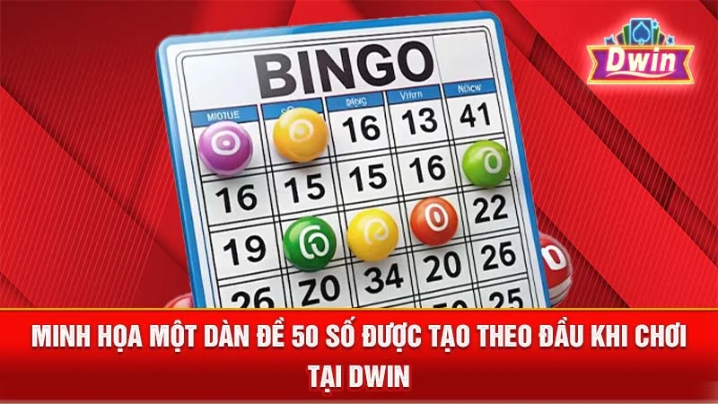 Minh họa một dàn đề 50 số được tạo theo đầu khi chơi tại DWIN.